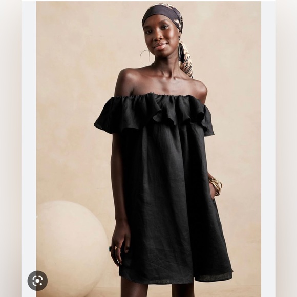Banana Republic Dresses & Skirts - Banana Republic Linen Meridian dress - Black dress- Size Med- Brand New w/ tags